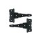 Nuvo Iron BLACK GALVANIZED STEEL HEAVY DUTY DECORATIVE 6in TEE HINGES, 2PK HDTH6BLK - alternate 1
